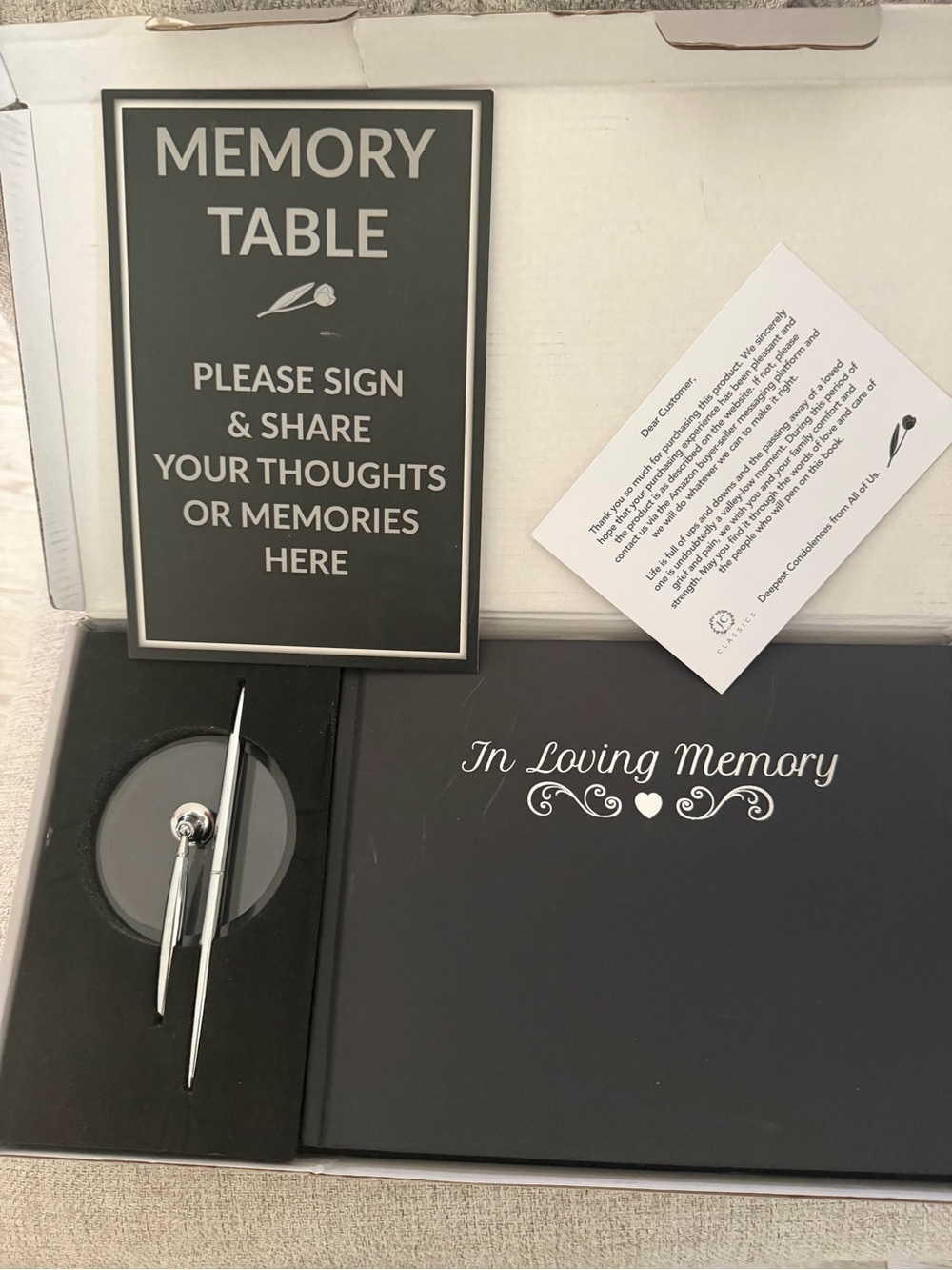 🔥🔥 In Loving Memory Table Guest Book Set in Black ! 🔥🔥